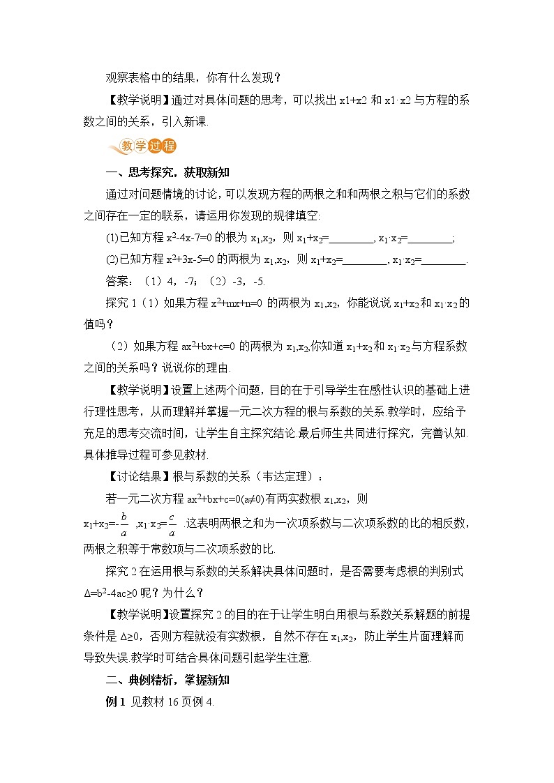 9年级数学江苏科技上册 1.3 一元二次方程的根与系数的关系 PPT课件+教案+練習02