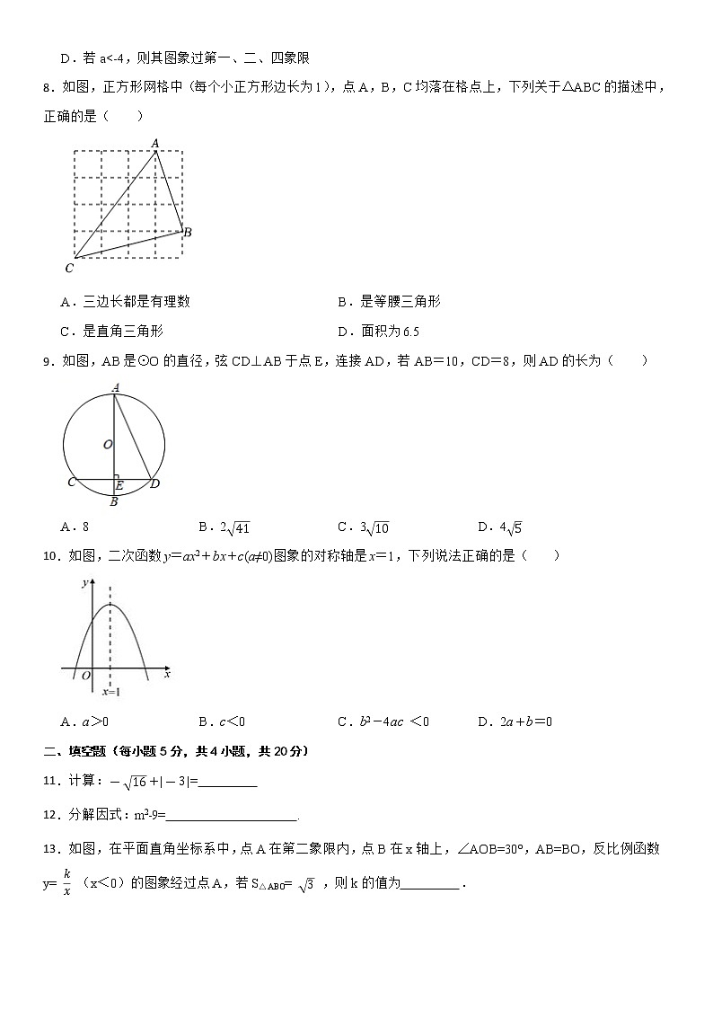 2022年安徽省初中学业水平考试数学模拟卷一02