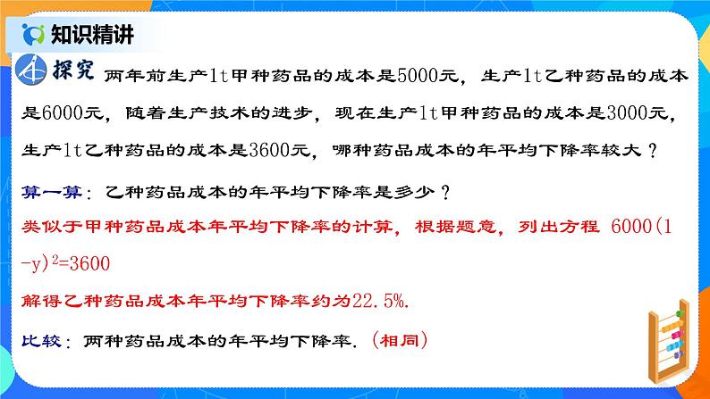 21.3.2 《实际问题与一元二次方程(二)平均变化率问题》课件第6页