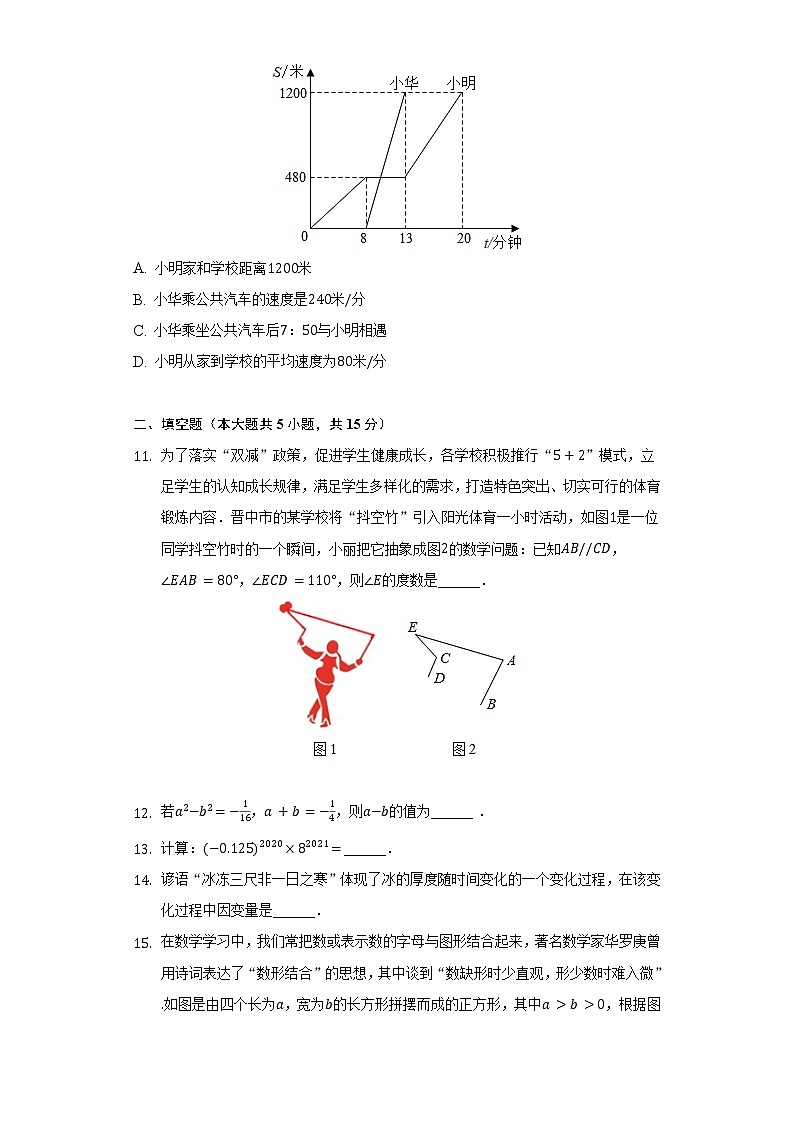 2021-2022学年山西省晋中市左权县七年级(下)期中数学试卷(含解析)第3页