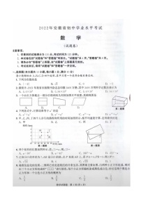 2022年安徽省中考真题数学卷无答案（图片版）