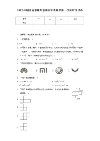 2022年湖北省恩施州恩施市中考数学第一次适应性试卷（含解析）