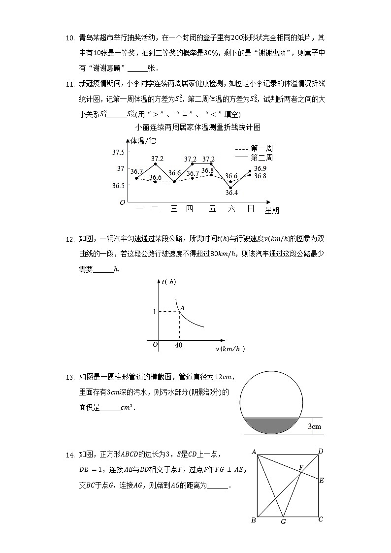 2022年山东省青岛市中考数学一模试卷(含解析)第3页