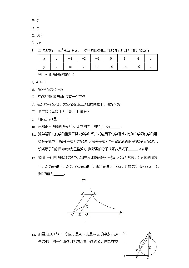 2022年陕西省宝鸡市凤翔县中考数学二模试卷(含解析)第2页