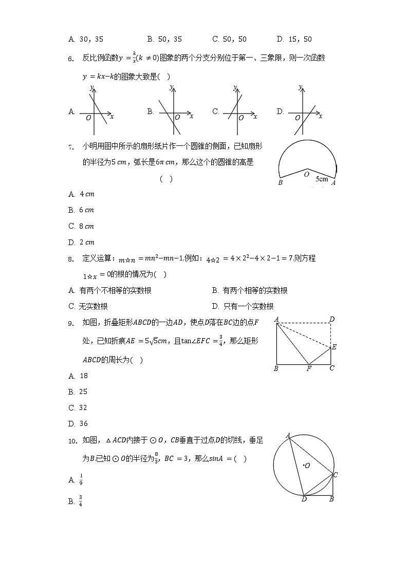 2022年山东省泰安市肥城市中考数学一模试卷(含解析)02