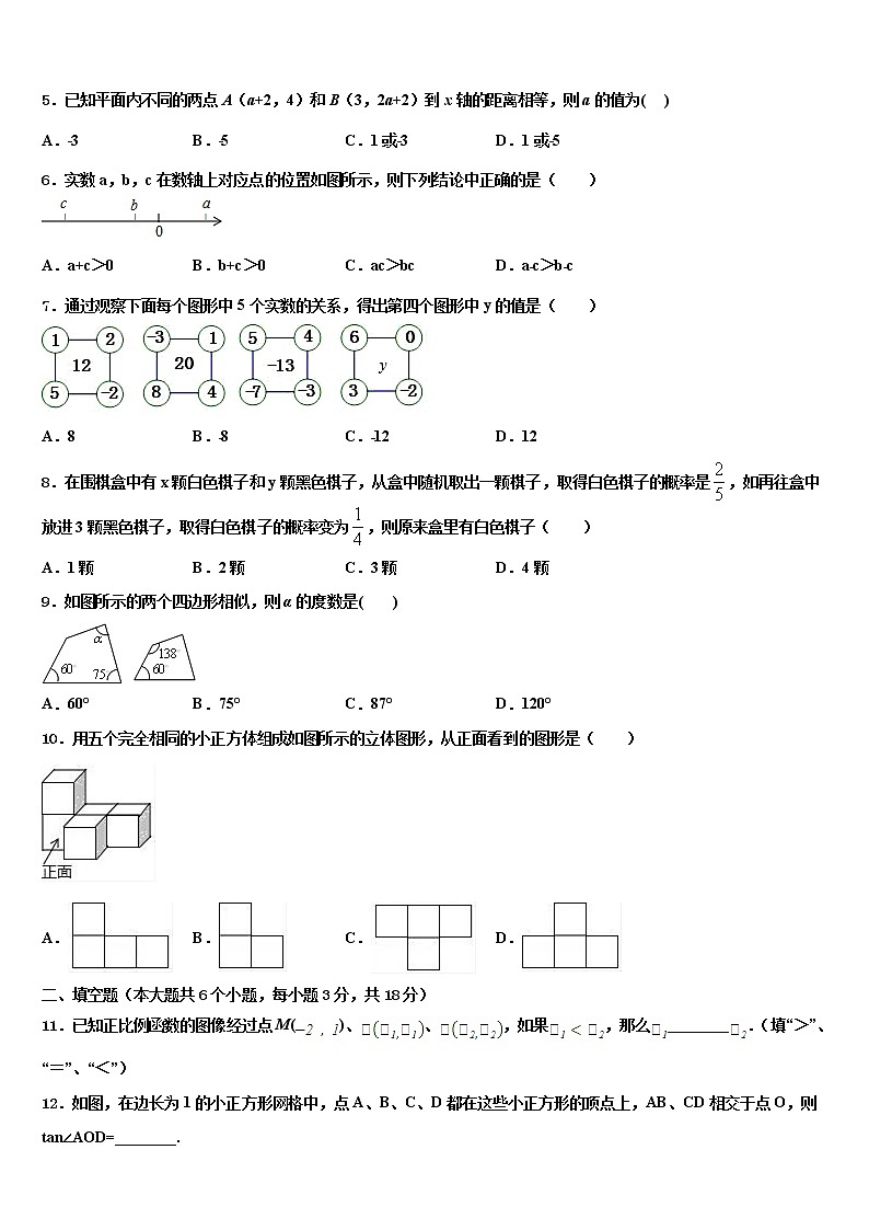 2021-2022學(xué)年甘肅省武威市涼州區(qū)洪祥鎮(zhèn)中考一模數(shù)學(xué)試題含解析第2頁