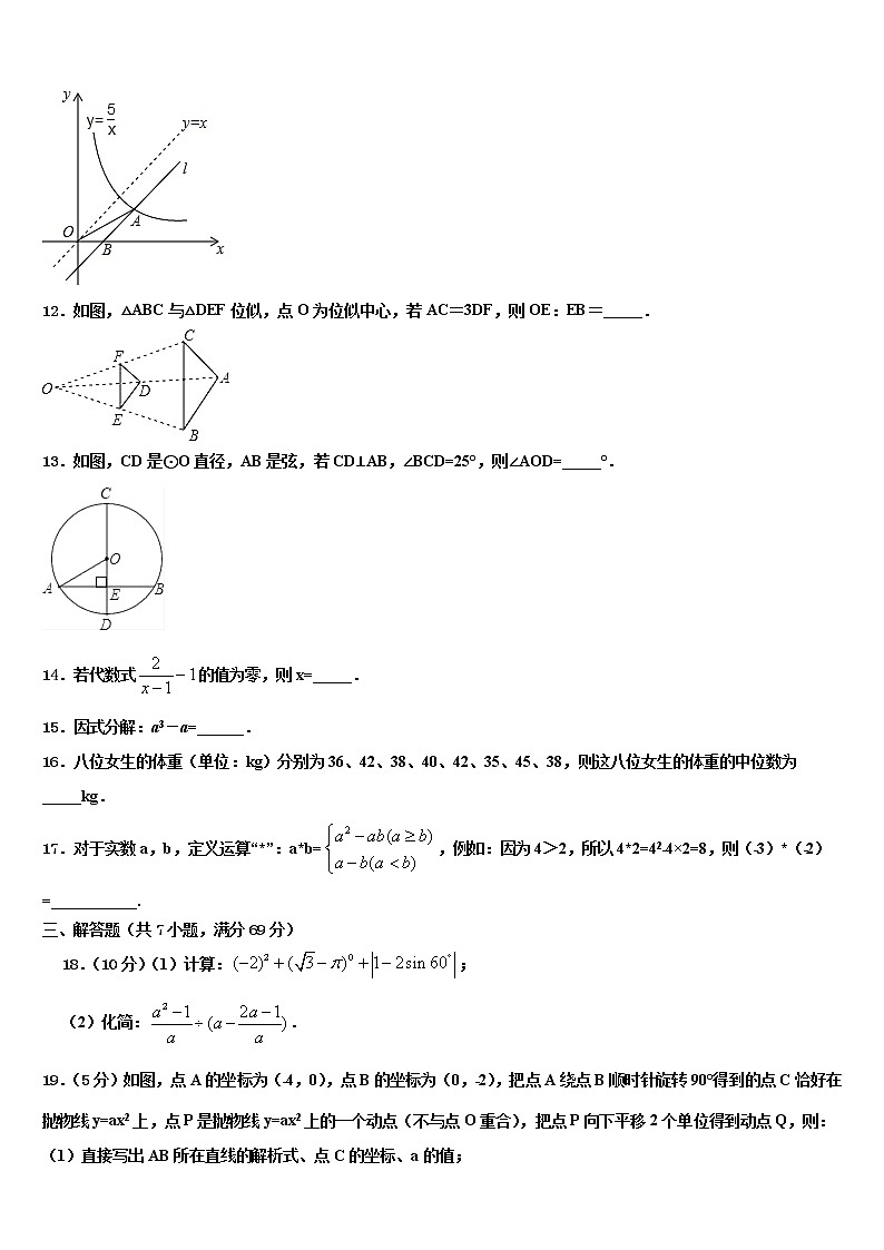2021-2022学年安徽省当涂县重点达标名校中考数学最后冲刺浓缩精华卷含解析03