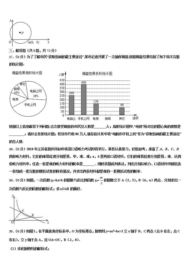 2021-2022学年【首发】山东省郓城县中考数学五模试卷含解析第3页