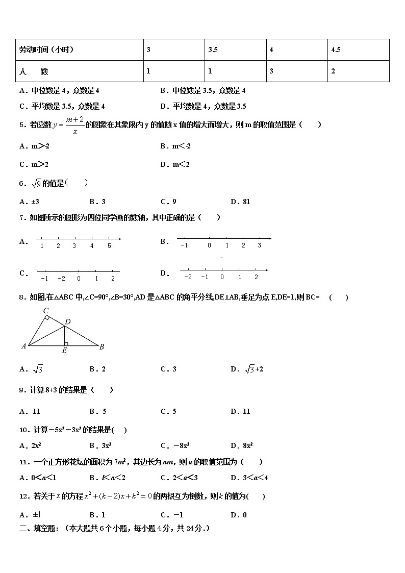 2021-2022学年安徽省阜阳市重点中学中考联考数学试卷含解析第2页
