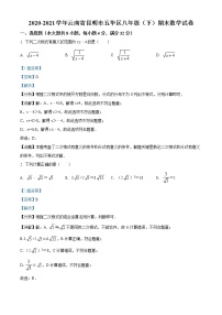 云南省昆明市五华区2020-2021学年八年级下学期期末数学试题（试卷+解析）