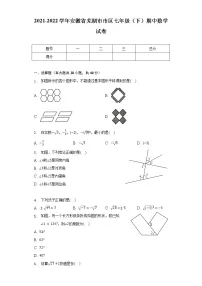 2021-2022学年安徽省芜湖市市区七年级(下)期中数学试卷(含解析)