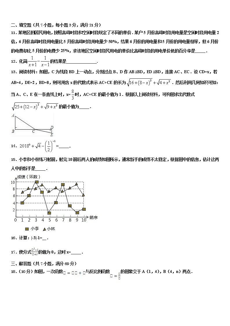 2021-2022学年广西省贵港市重点中学中考数学最后一模试卷含解析03