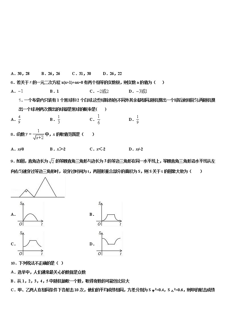 2021-2022学年广东省深圳市桃源中学中考数学四模试卷含解析第2页