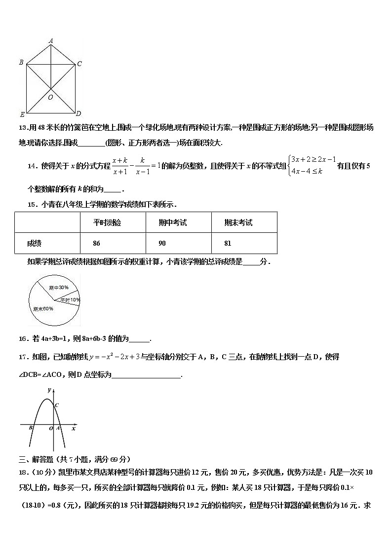 2021-2022学年广东省珠海市名校中考考前最后一卷数学试卷含解析第3页