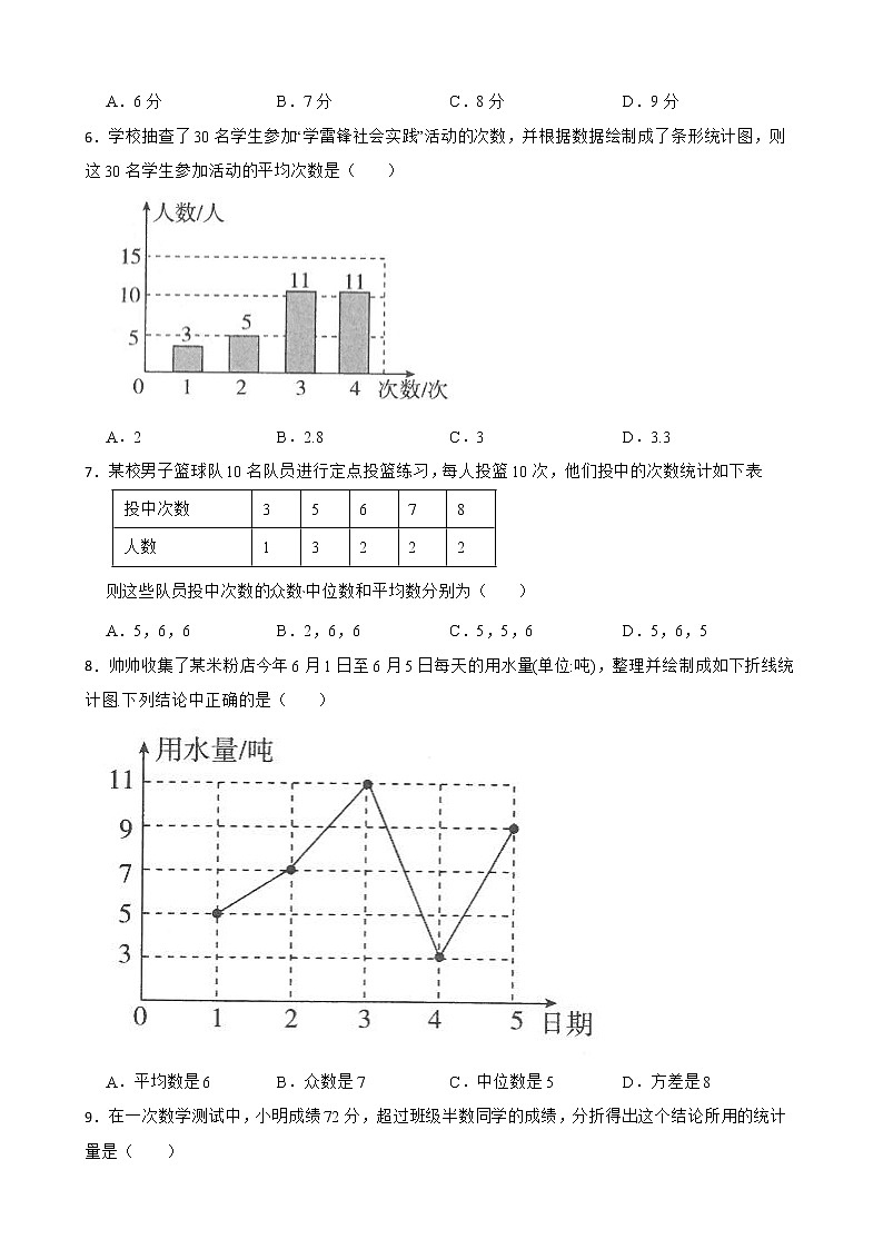 2022年浙教版数学八下期中复习阶梯训练:数据分析初步(提高训练)02