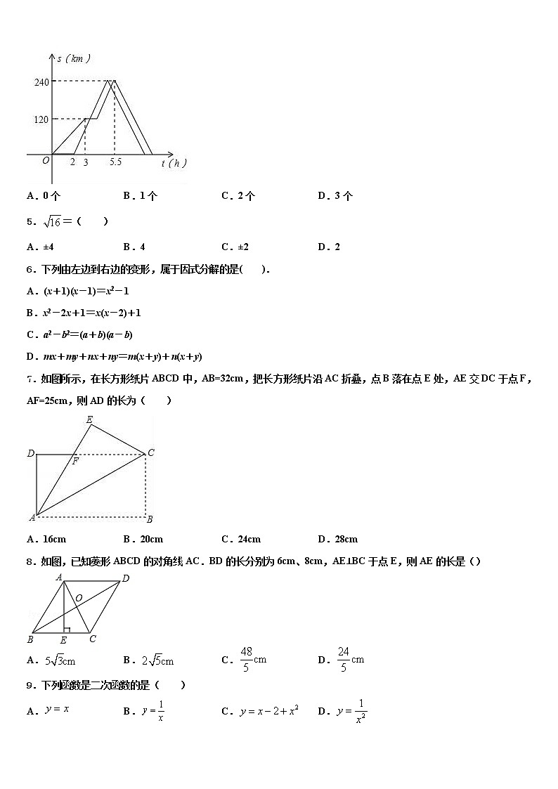 2021-2022学年贵港市重点中学初中数学毕业考试模拟冲刺卷含解析02