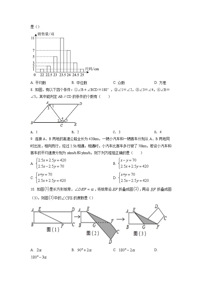 湖南省株洲市荷塘区2021-2022学年七年级下学期期末数学试题(含答案)第2页