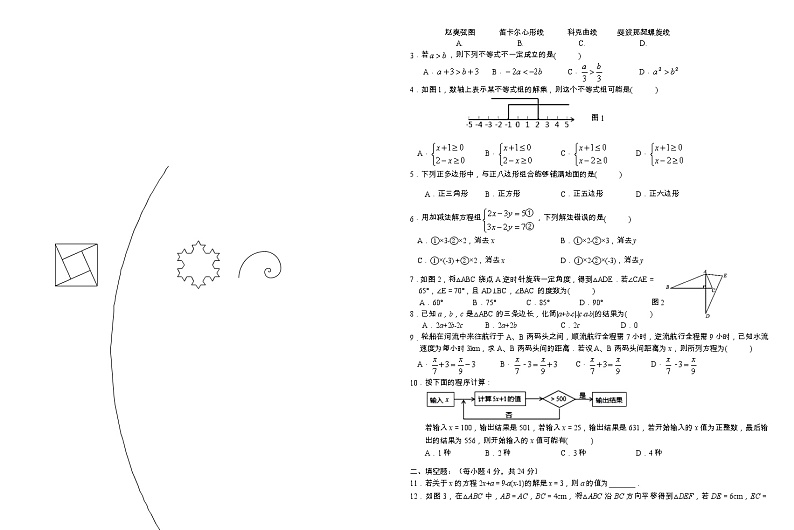 福建省泉州市晋江市安海片区2021-2022学年七年级下学期期末监测数学试题(含答案)第2页
