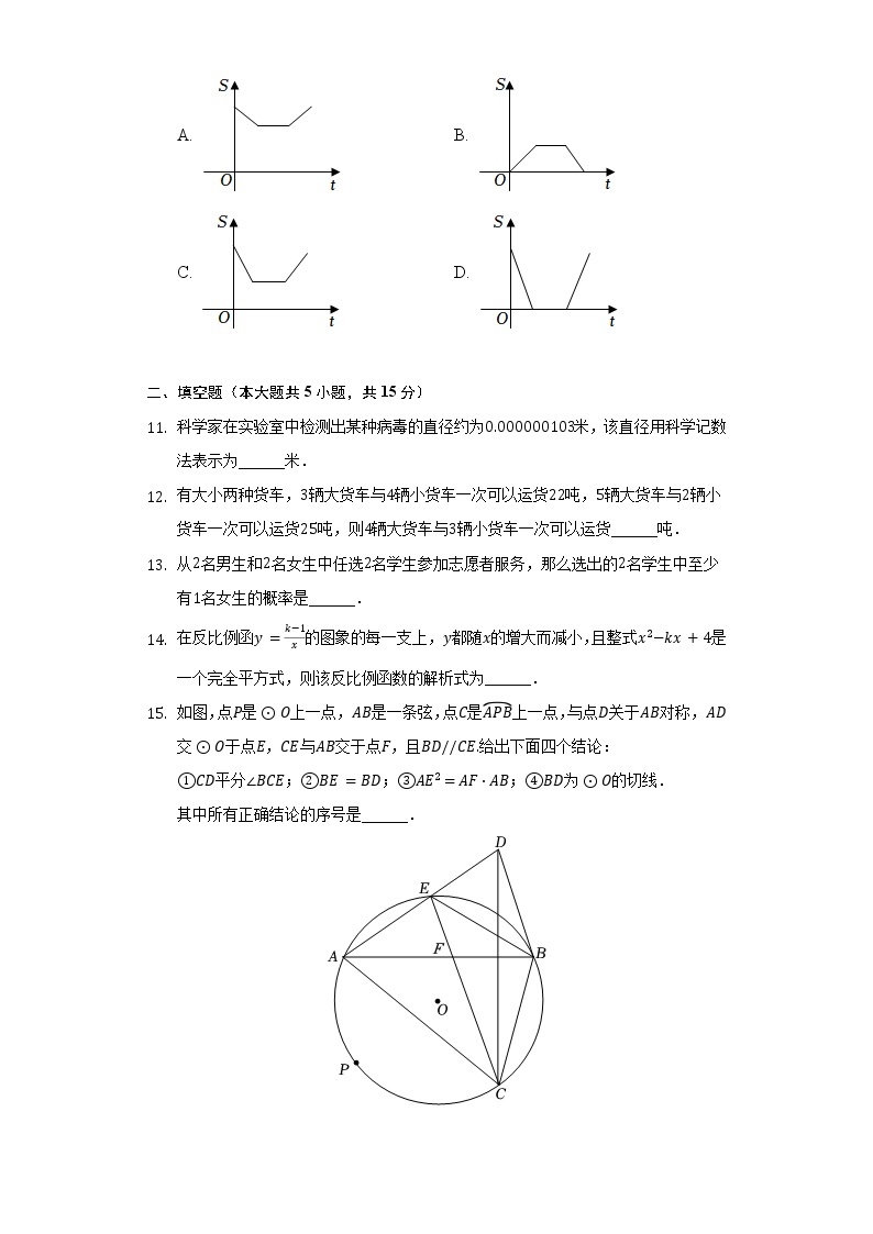 2022年湖北省仙桃市、潜江市、天门市、江汉油田中考数学试卷（含解析）03