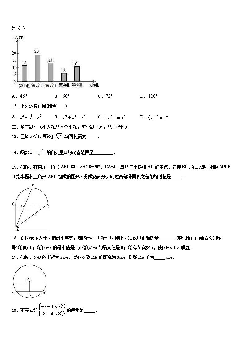 2021-2022学年吕梁市重点中学中考数学最后一模试卷含解析03