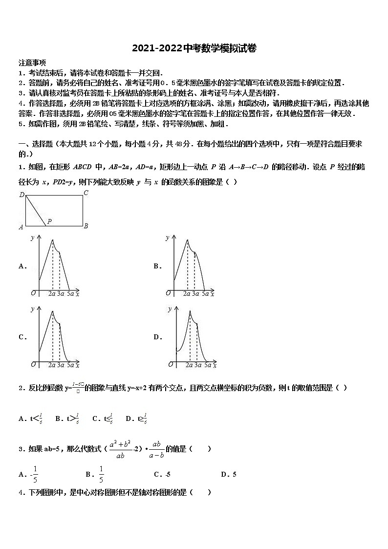 2021-2022學(xué)年山西省太原市志達(dá)中學(xué)中考沖刺卷數(shù)學(xué)試題含解析第1頁(yè)