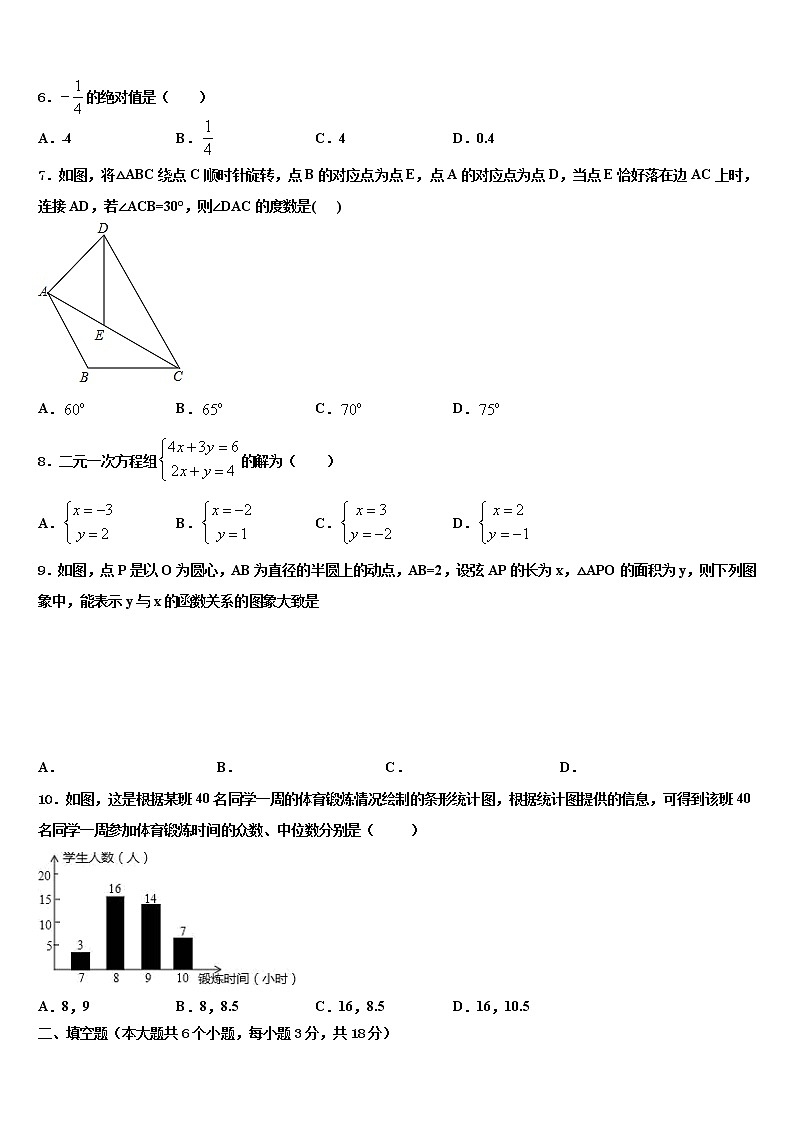 2021-2022学年四川省阿坝市市级名校中考数学模拟精编试卷含解析第2页
