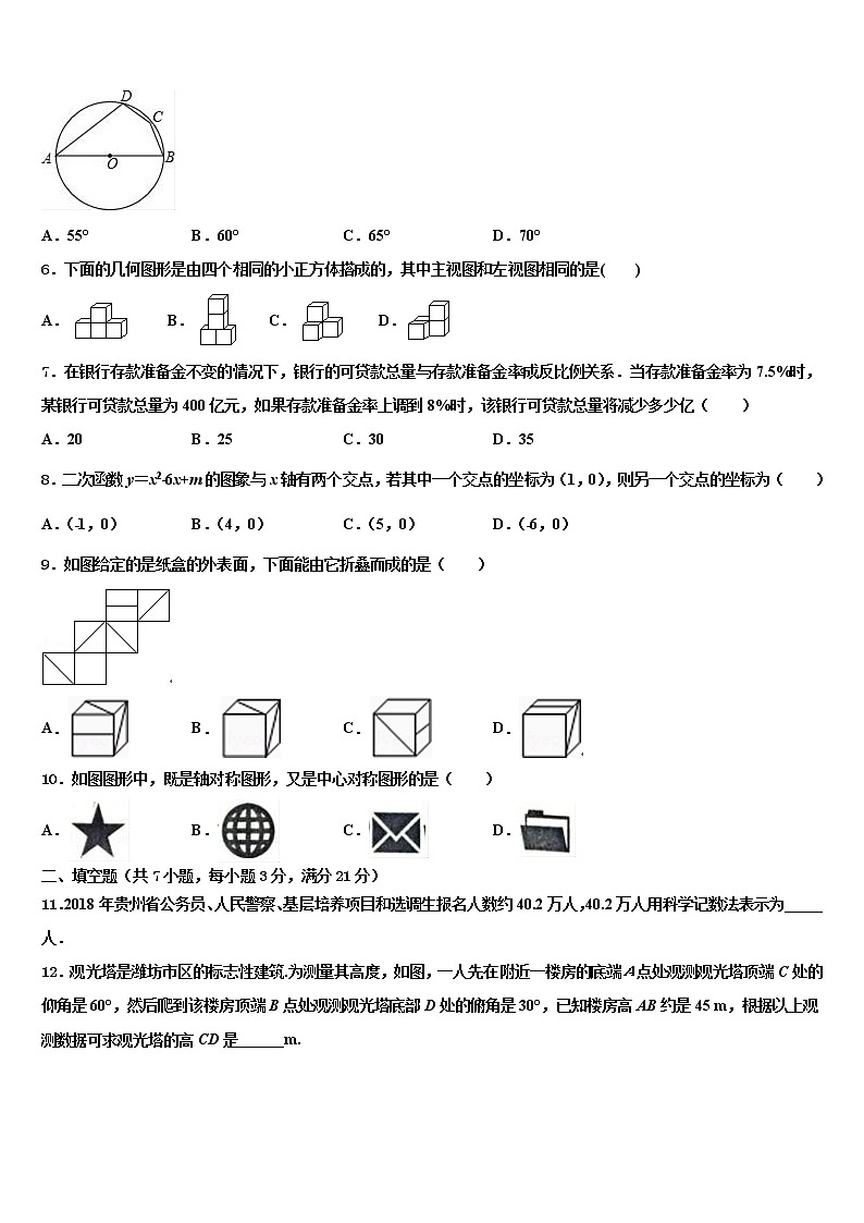 2021-2022学年山东省济南市名校中考押题数学预测卷含解析02