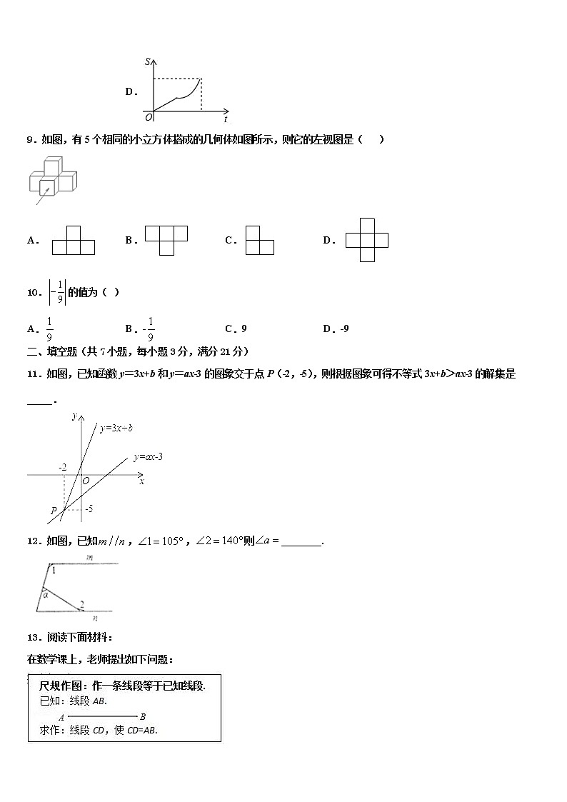 2021-2022学年陕西省兴平市西郊高级中学中考数学模拟精编试卷含解析03