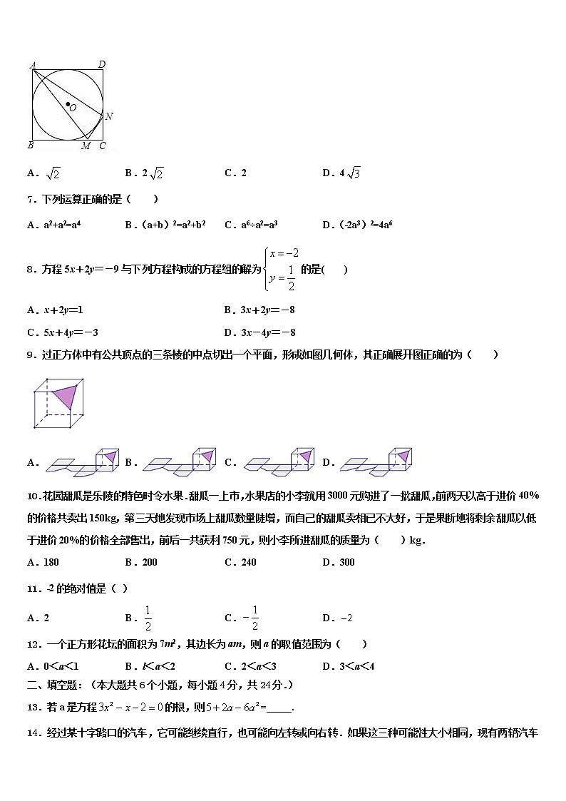 2022届广东省揭阳市空港区中考数学对点突破模拟试卷含解析第2页