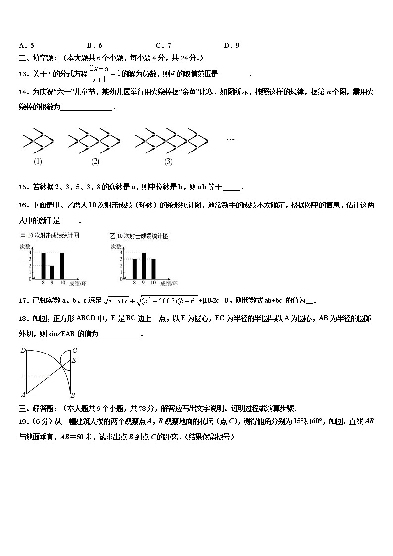 2022届广东省英德市市区重点中学中考数学全真模拟试题含解析03