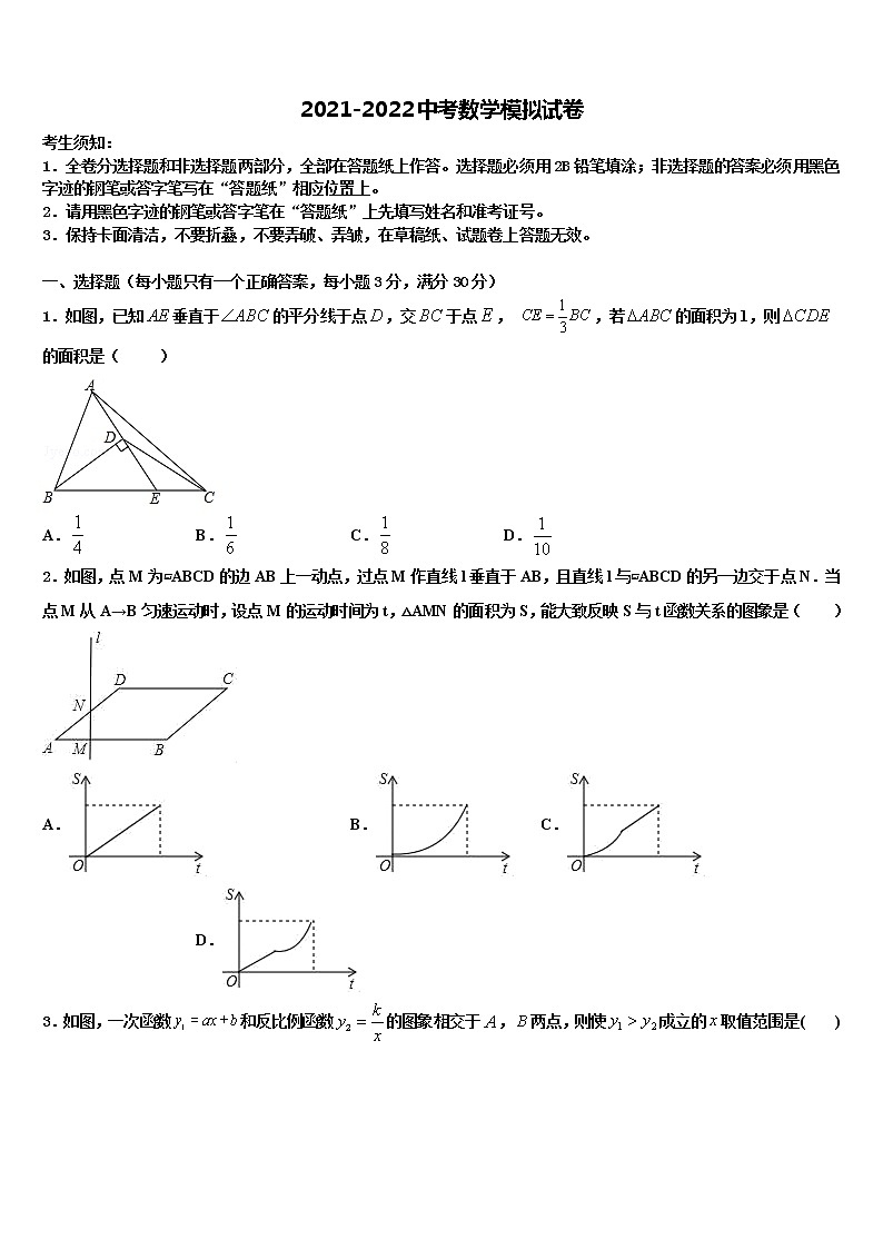 2022届海南省海南中学中考数学最后冲刺模拟试卷含解析第1页