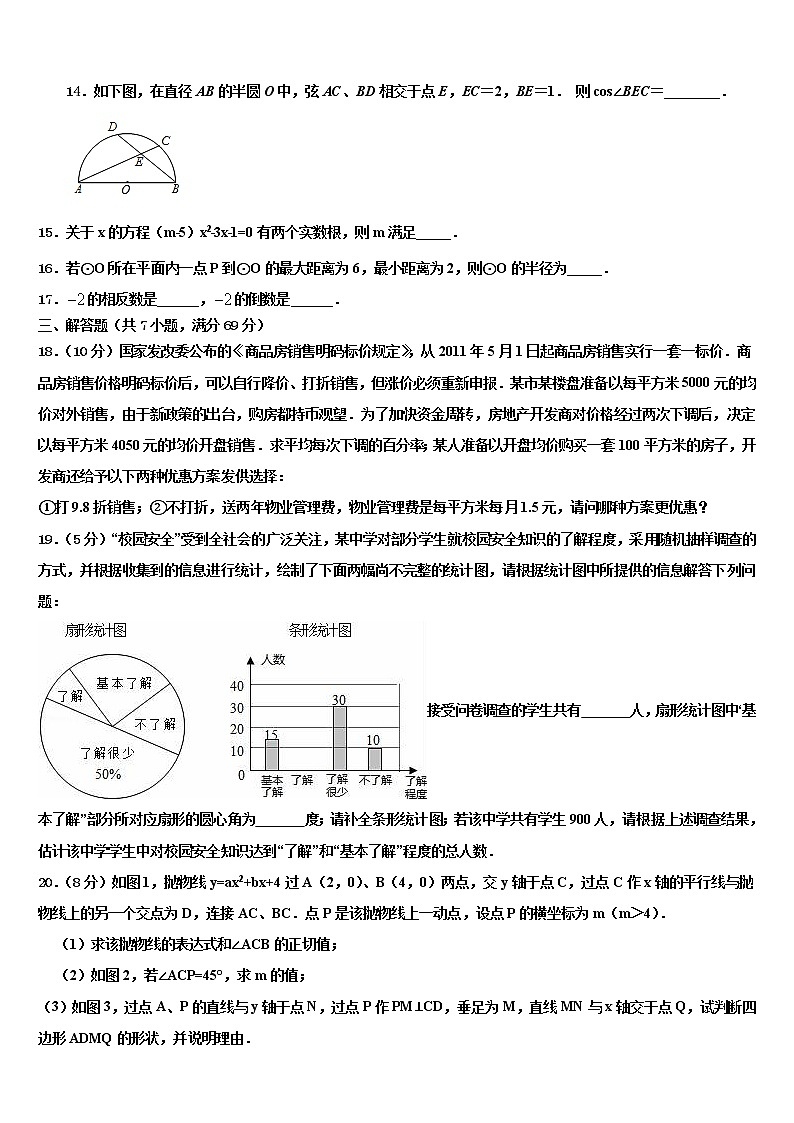 2022届河北省石家庄市长安区重点达标名校中考数学押题试卷含解析第3页