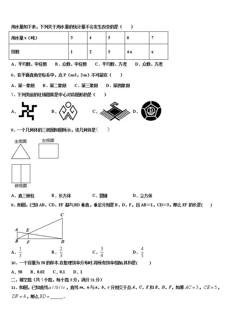 2022届河南省安阳市龙安区重点中学中考考前最后一卷数学试卷含解析第2页