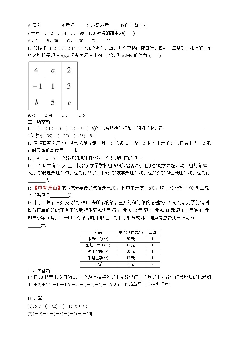 人教版数学七年级上册1.3.2 有理数的减法【课件+练习】02
