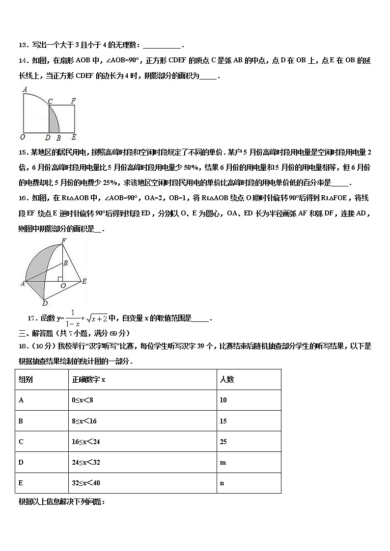2022届吉林省长春市净月区委托管理校中考考前最后一卷数学试卷含解析03