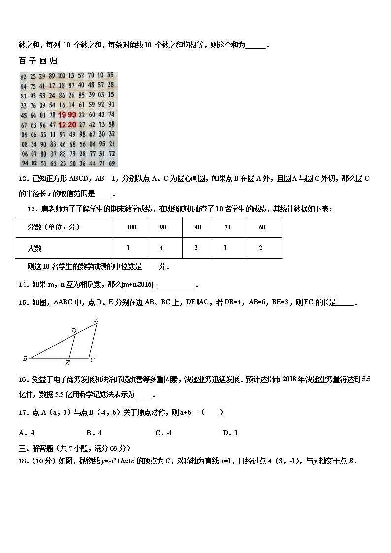 2022届辽宁省朝阳市第一中学中考数学模试卷含解析第3页