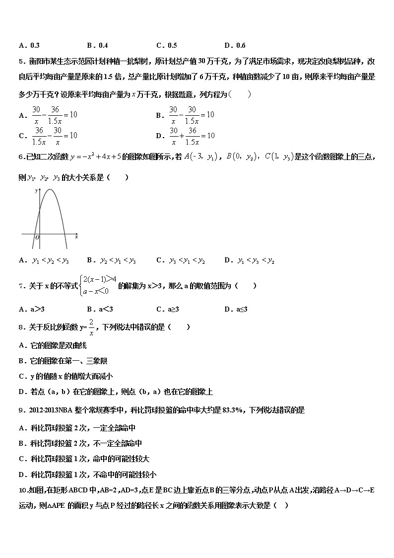2022届山东省菏泽市单县市级名校中考二模数学试题含解析第2页
