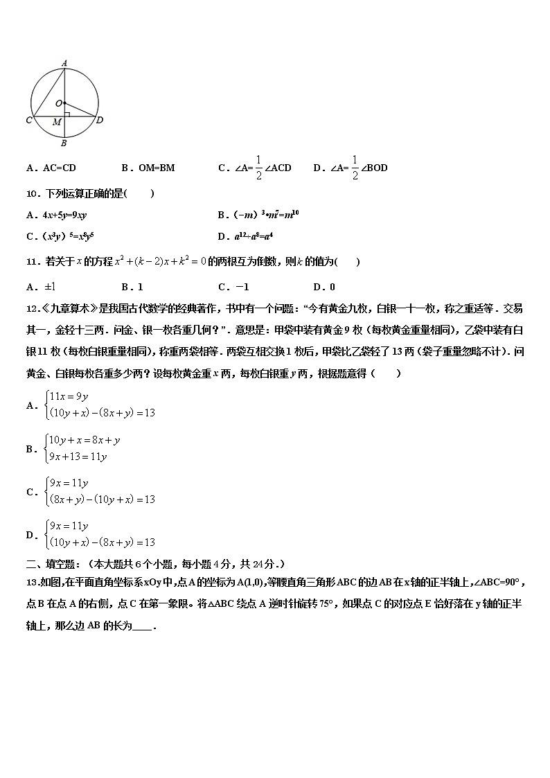 2022届山东潍坊临朐达标名校中考数学考前最后一卷含解析第3页