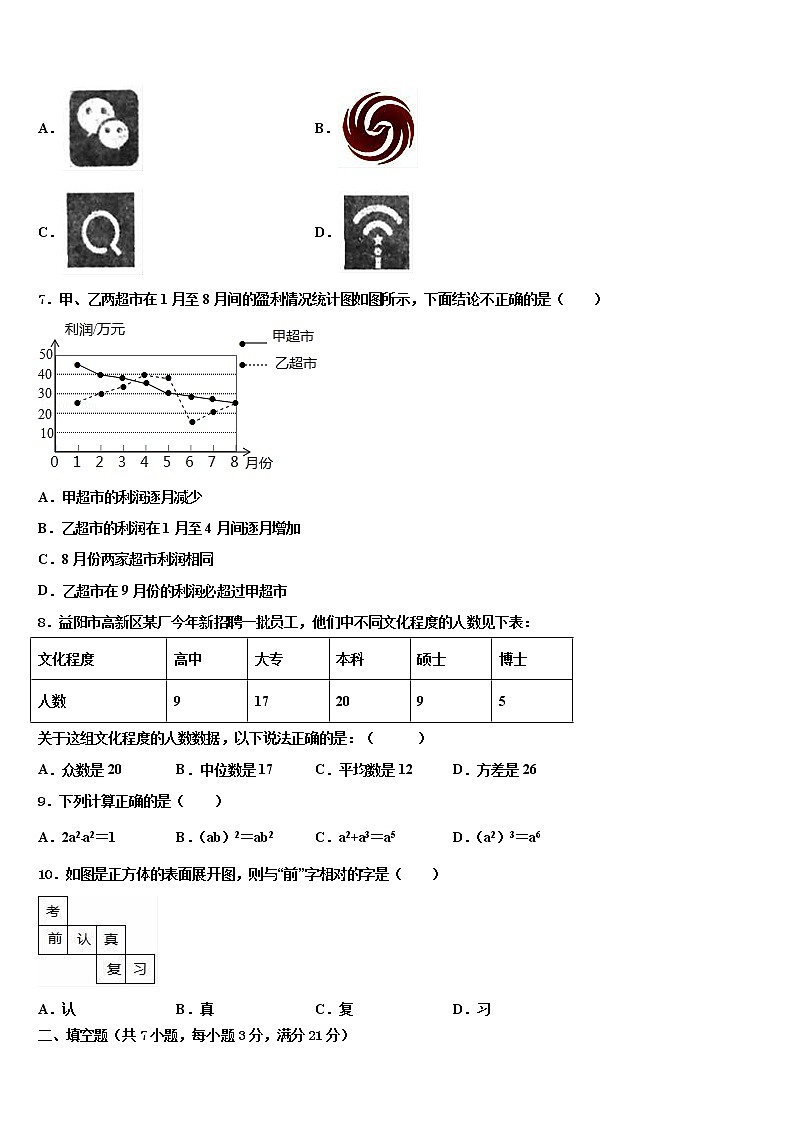 2022届宁夏中学卫市宣和中学中考数学押题试卷含解析第2页