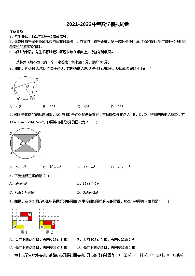 2022屆山東省濱州市鄒平縣重點中學中考沖刺卷數(shù)學試題含解析第1頁