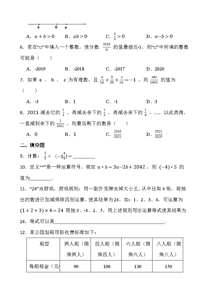 【新课时卷】最新2022-2023年人教版七年级数学上册《1.4.2有理数的除法》课时巩固试卷【可修改】【含解析】第2页