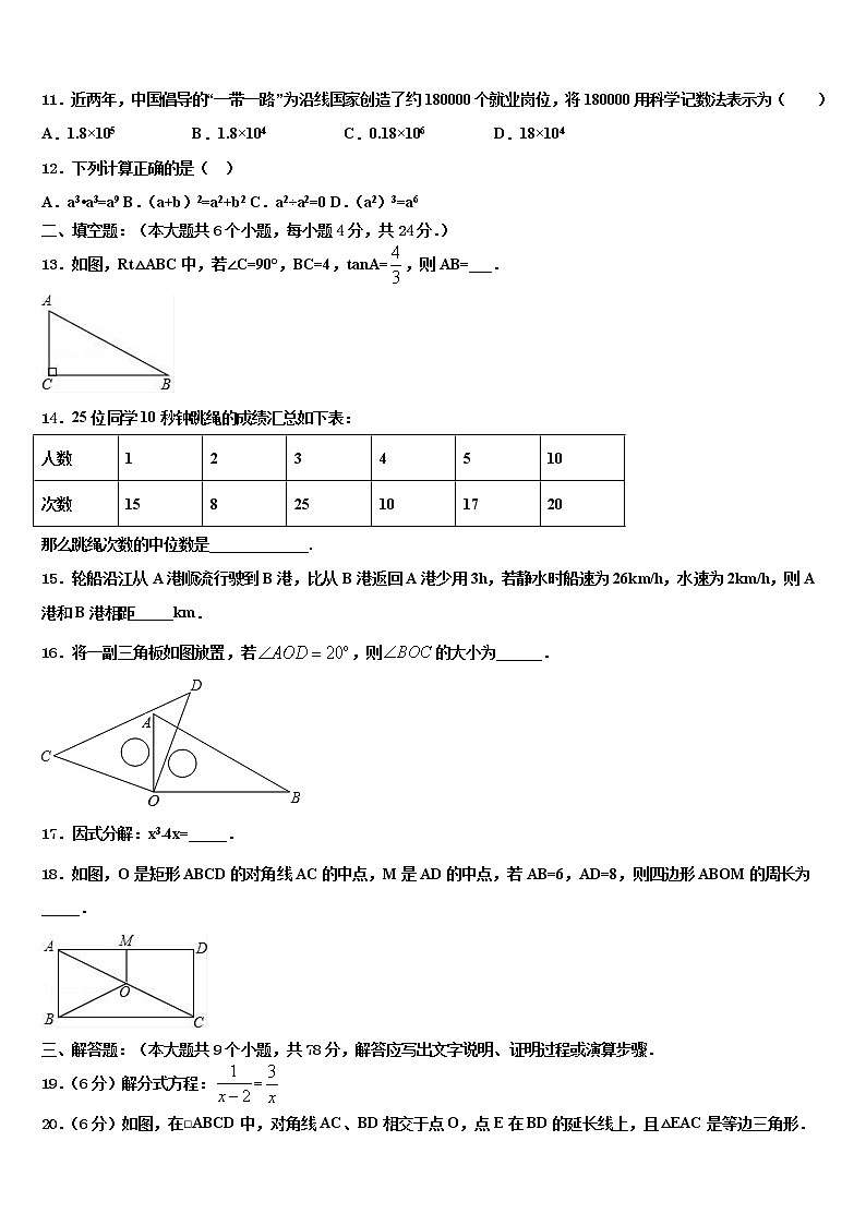 2022年福建省莆田市城厢区砺成中学中考数学模拟预测题含解析03