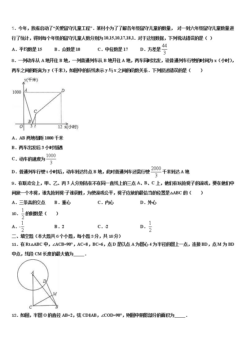 2022年廣東省潮州市名校中考數(shù)學(xué)模試卷含解析第2頁(yè)