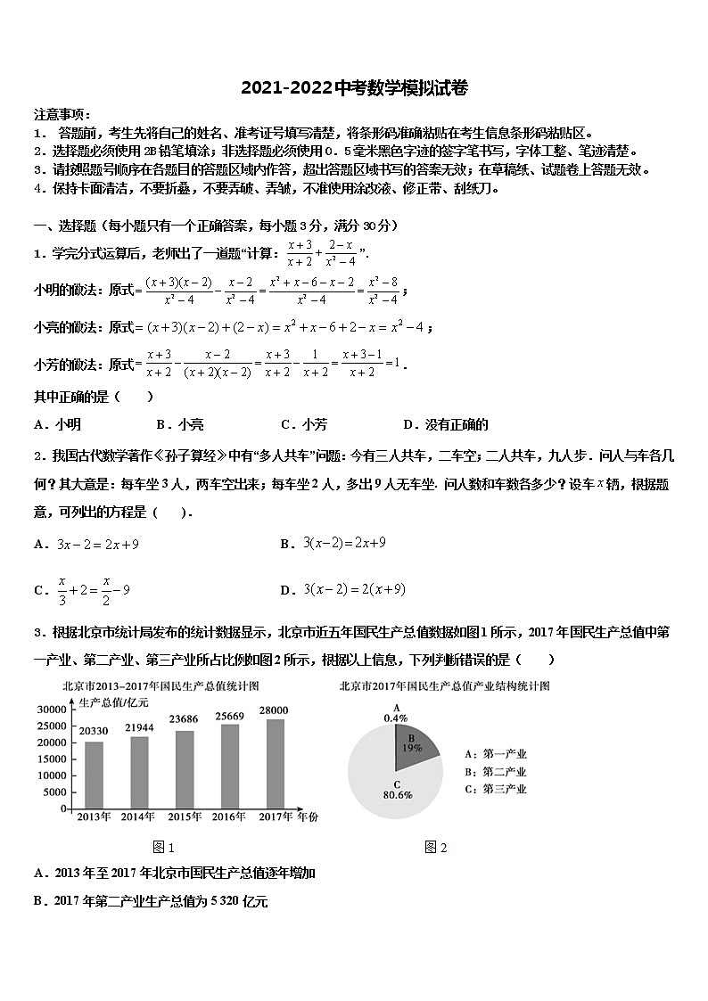 2022年廣東省深圳市福田區(qū)中考數(shù)學(xué)最后一模試卷含解析第1頁