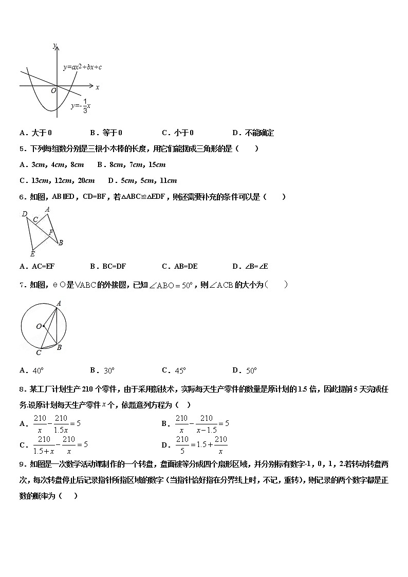 2022年广东省阳江市江城区中考二模数学试题含解析02
