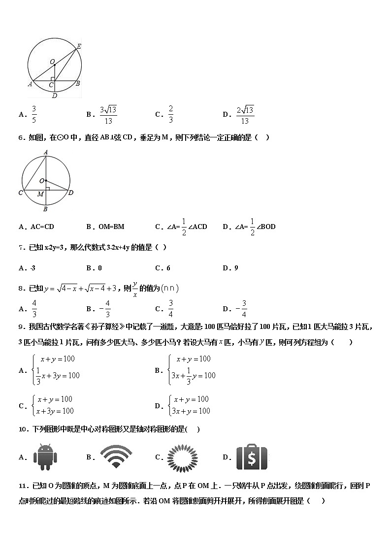 2022年广东省湛江雷州市达标名校中考猜题数学试卷含解析第2页