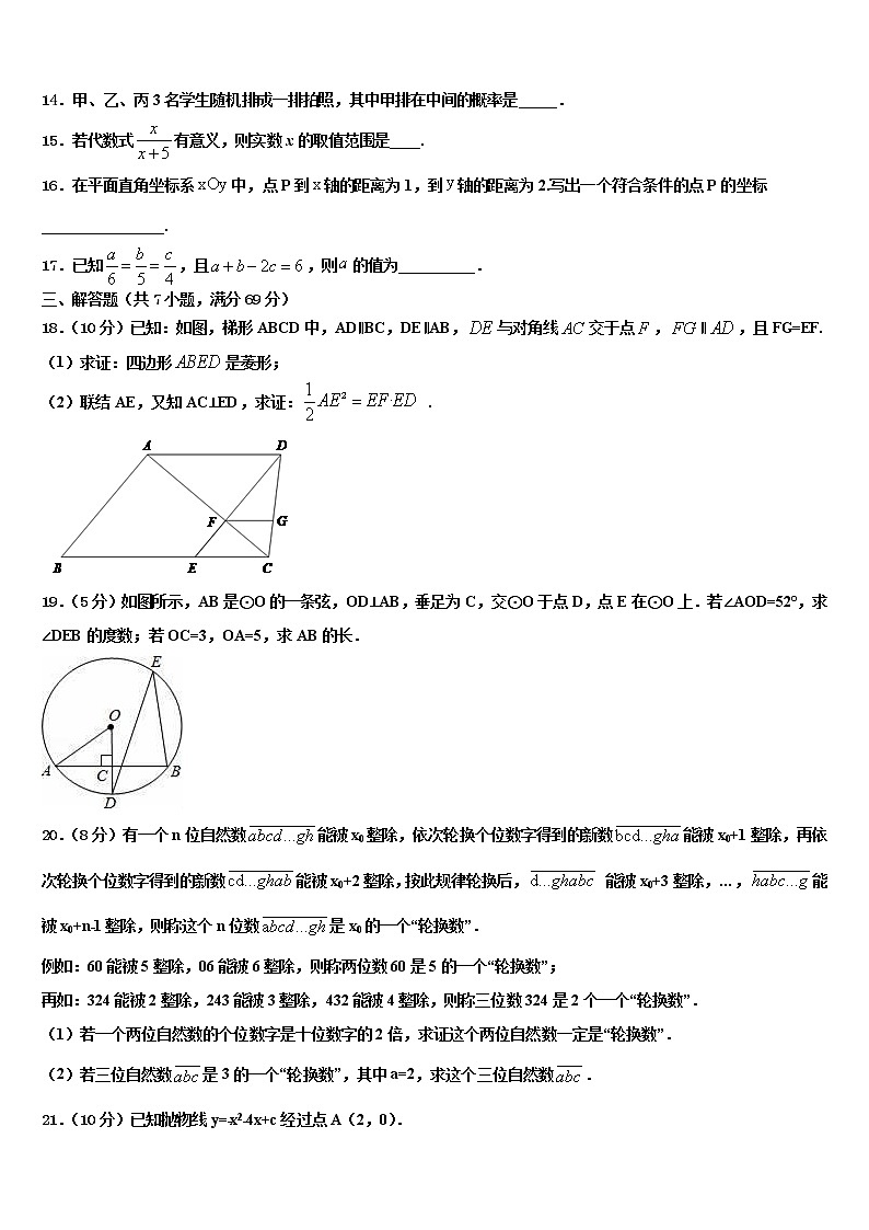 2022年广东省深圳市星火教育中考数学押题卷含解析03