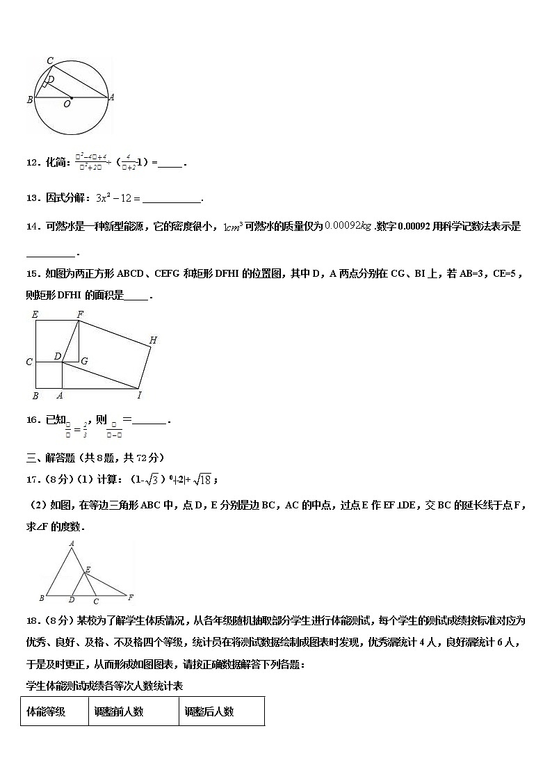 2022年北京石景山达标名校中考适应性考试数学试题含解析第3页