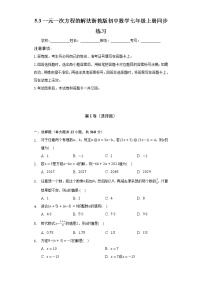 2020-2021学年5.3  一元一次方程的解法优秀复习练习题