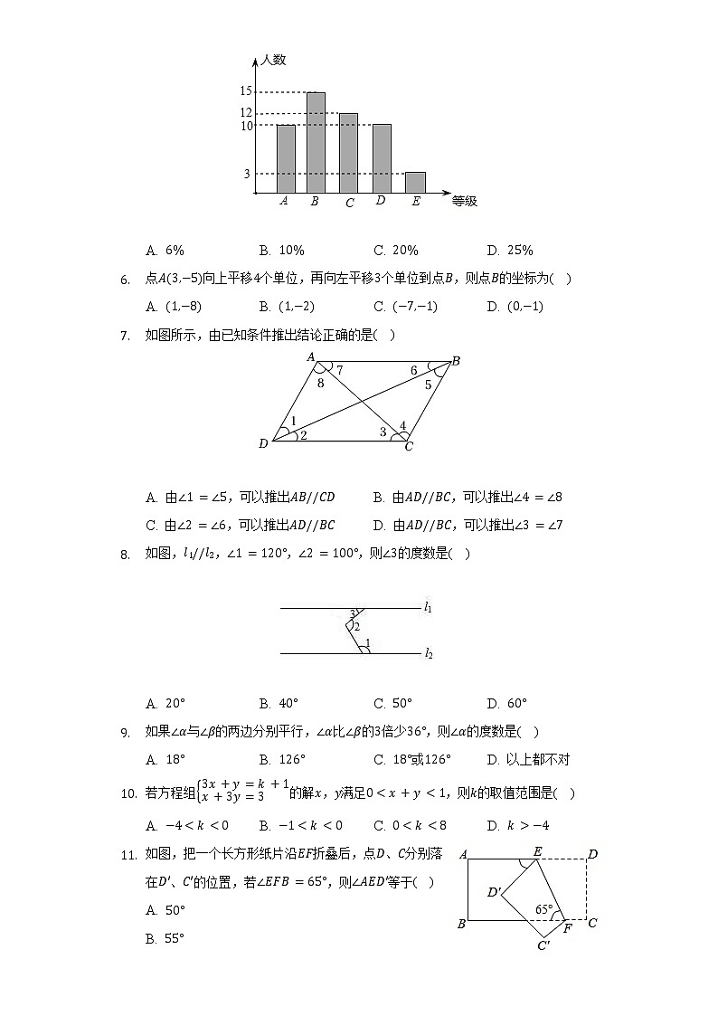 2021-2022学年重庆市长寿区七年级(下)期末数学试卷(含解析)第2页